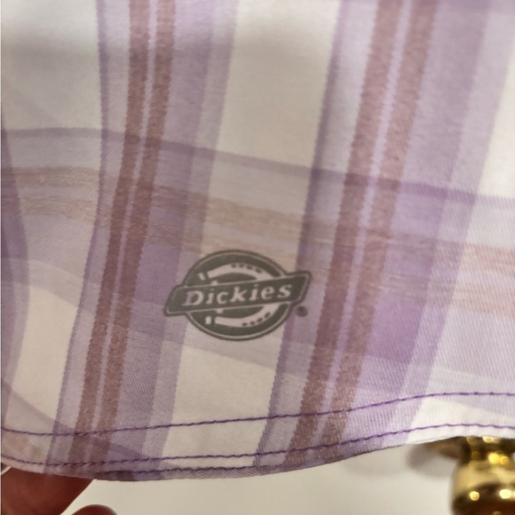 Dickies Lavender Plaid Button-Down Shirt - Picture 3 of 12